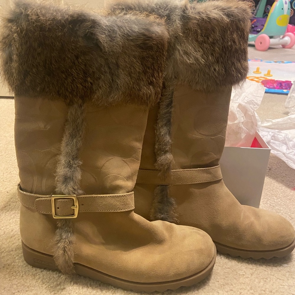 Coach Rabbit Fur Boots
